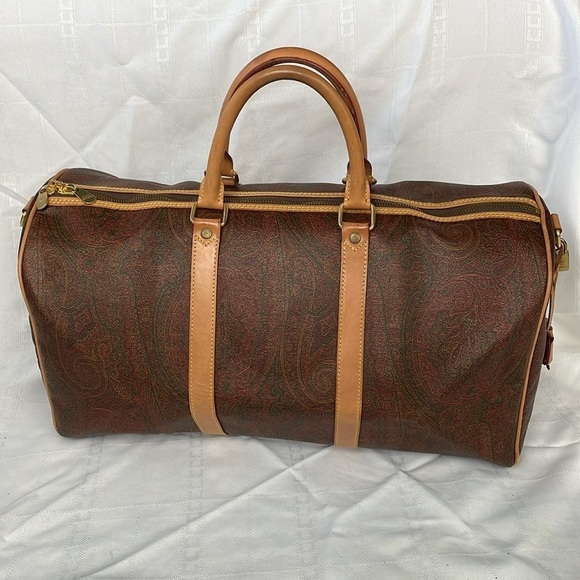 Etro Paisley Large Travel Duffel Duffle Bag Carryon - Picture 3 of 17